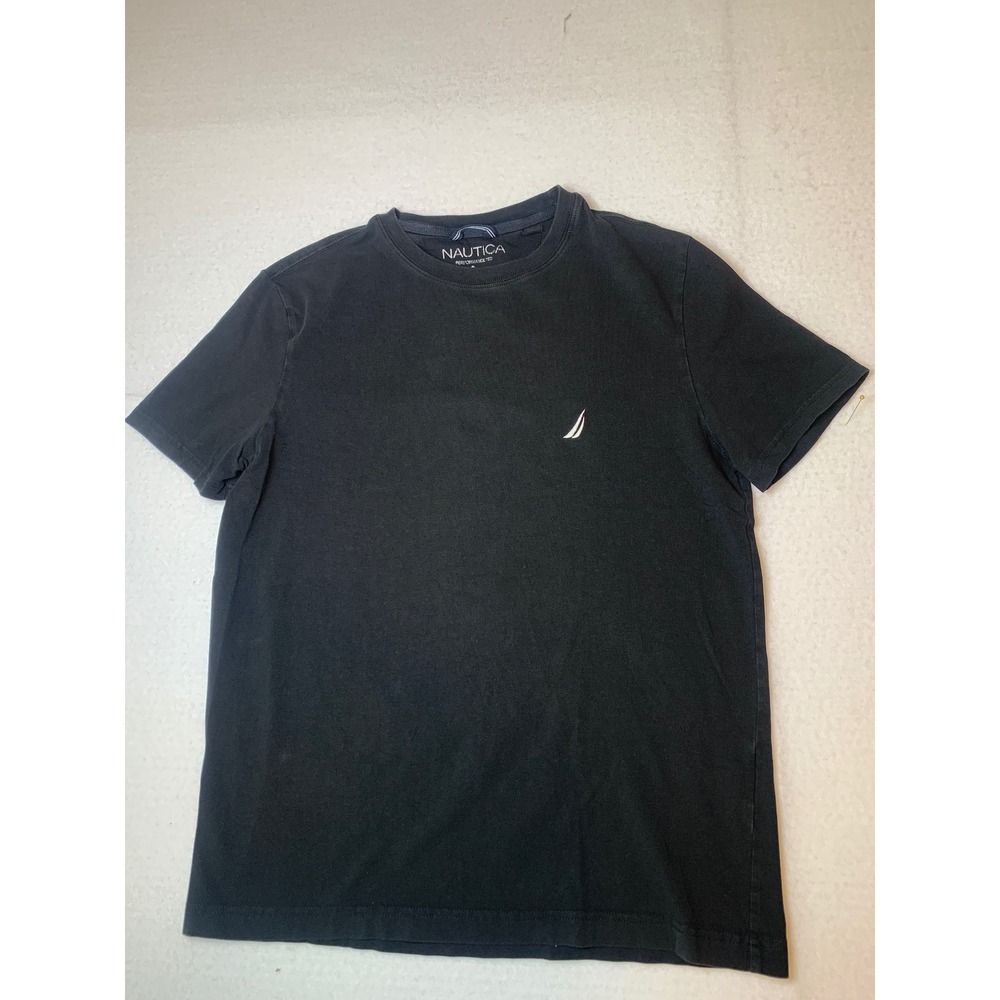 Nautica Mens Performance Tee Black Short Sleeve Crewneck‎ Logo T-Shirt Size S